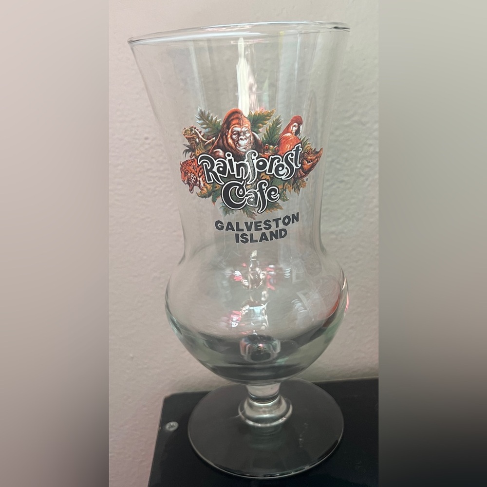 Free with Purchase Rainforest Cafe Galveston Island Hurricane Glass